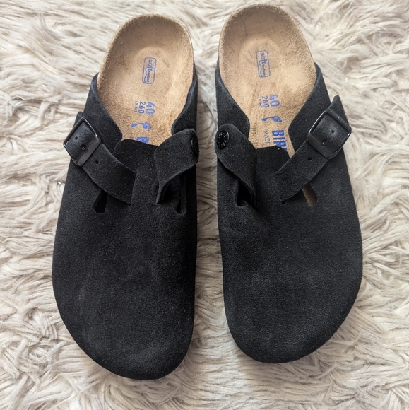 NWOT Birkenstock Boston Soft Footbed Suede Leather in Black - Picture 3 of 12